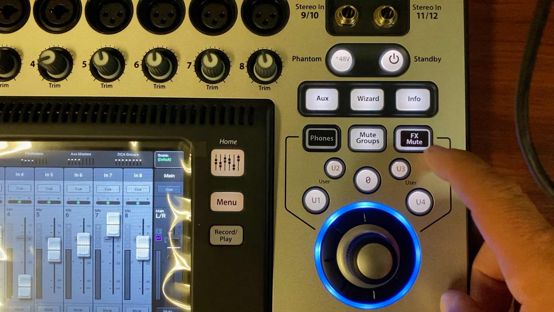 The FX Mute Button on the QSC Touchmix Mixers